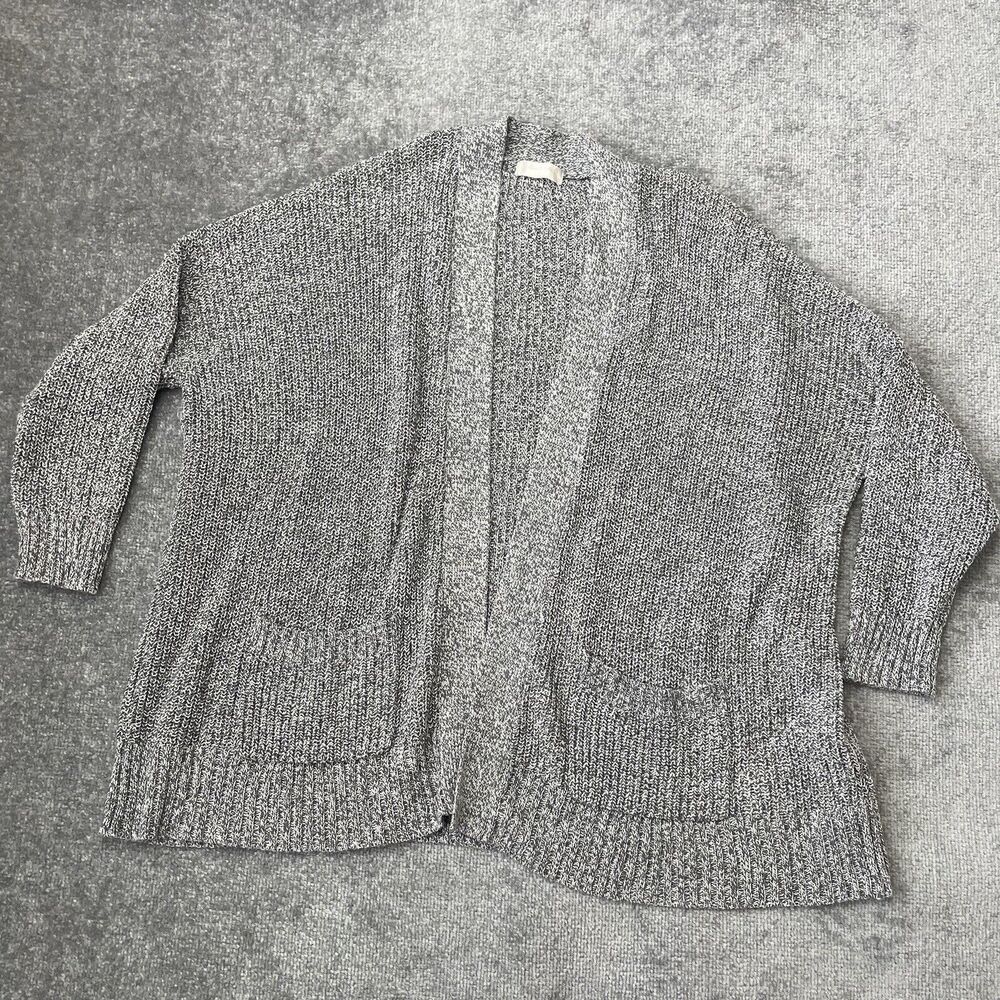 Altar'd State Cardigan Womens Large Grey White Oversize Body Pockets Sweater